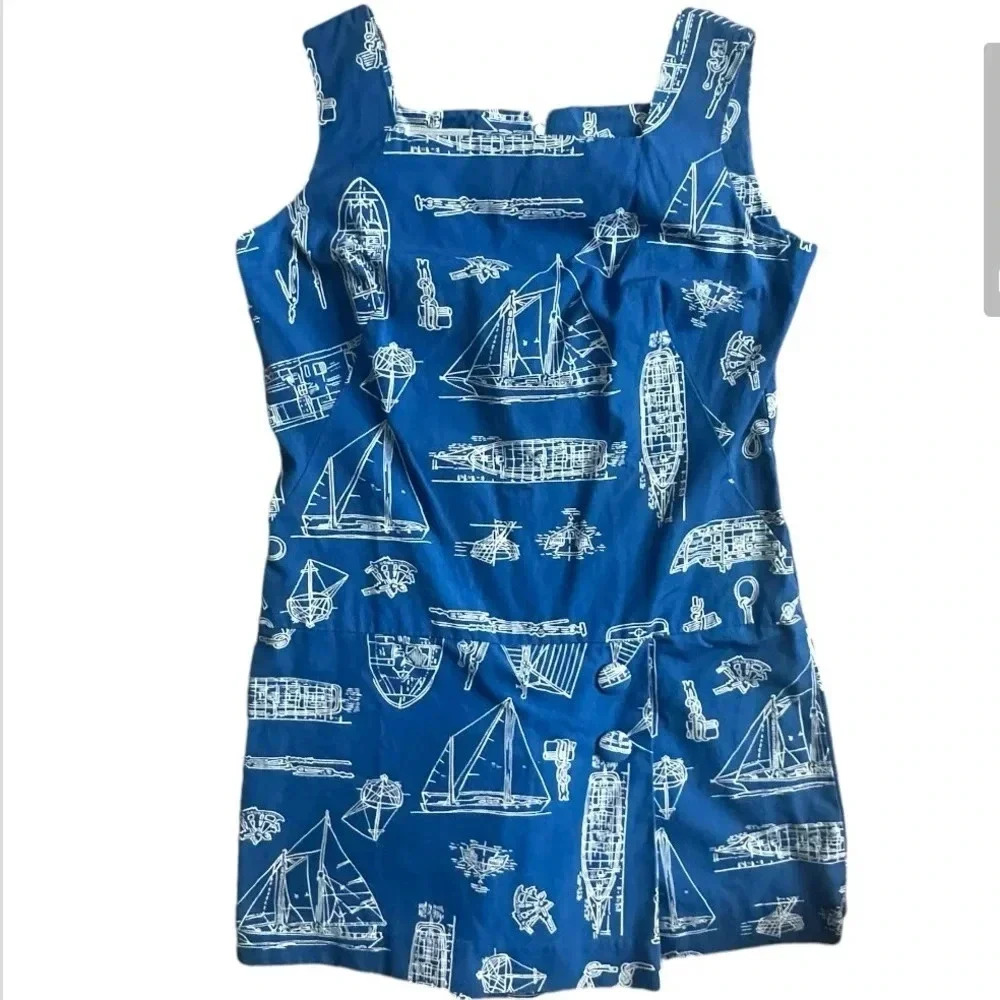 Tori Richard’s for Liberty House Nautical Sleeveless  romper Vintage Size 12